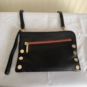Hammitt Nash Small Black Pebbled Leather Crossbody Bag Purse Wristlet Pouch